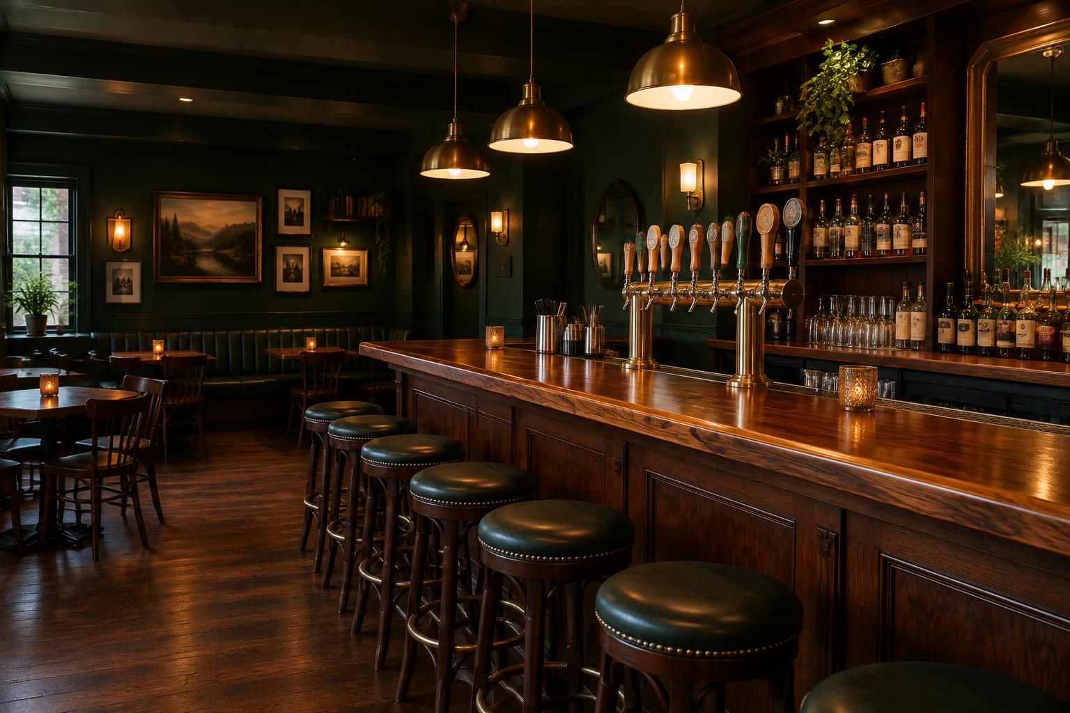 Warm tavern bar interior